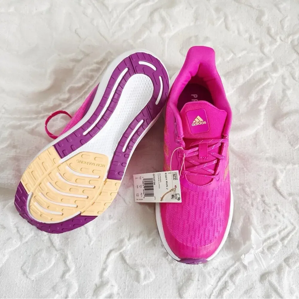 adidas Girl's EQ21 Run (Big Kid) Shock Pink/Acid Orange/Sonic Fuchsia 6
